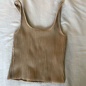 Brown Ribbed Tank